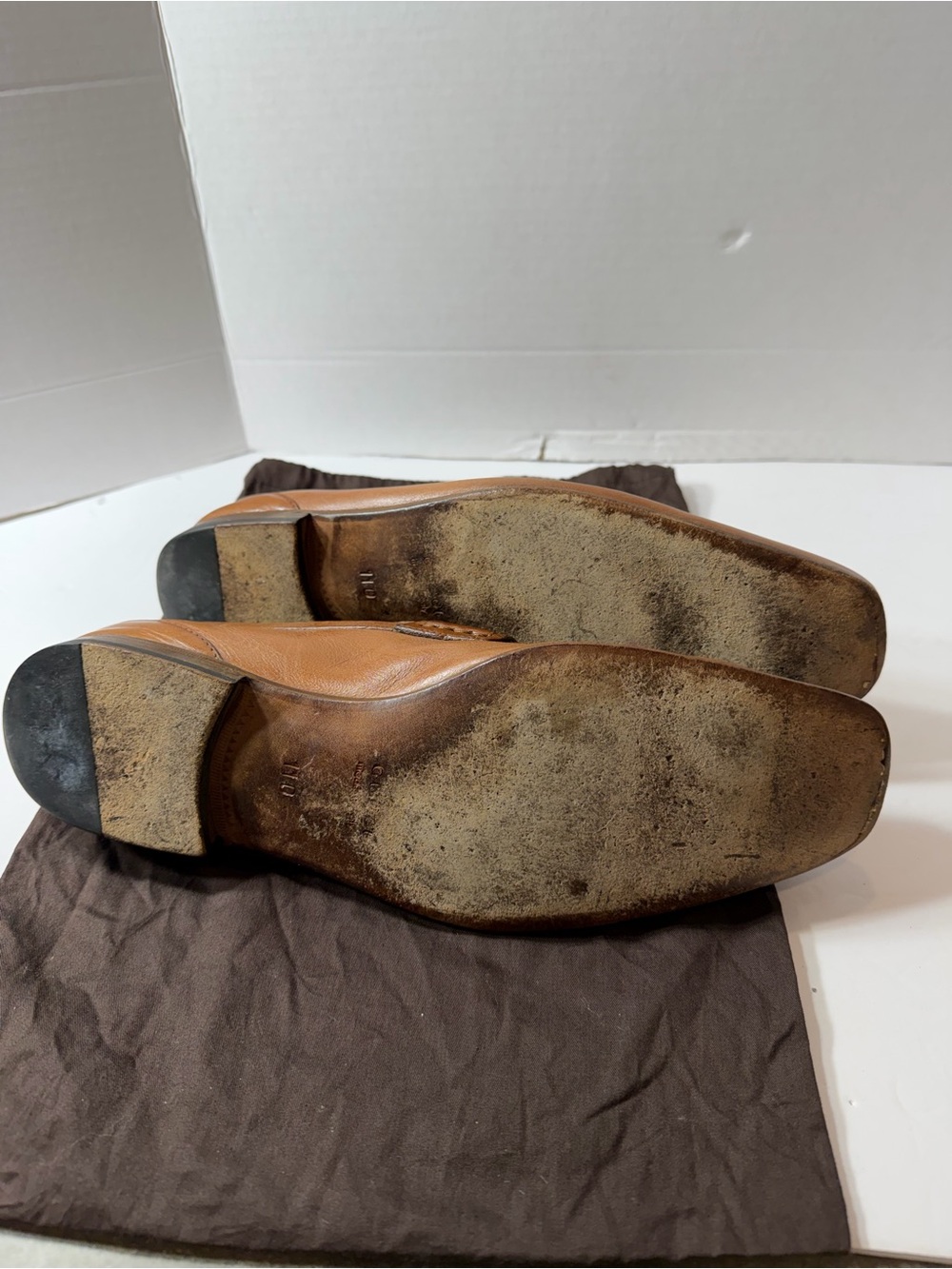 Gucci Bamboo Brown Leather Slip On Tassel Loafers size 11 men - Picture 8 of 9